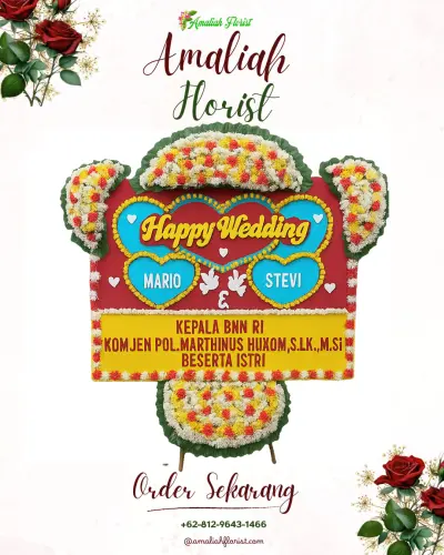 Karangan Papan Bunga Pernikahan di Sidotopo
